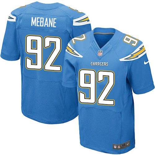 Men's Elite Brandon Mebane Nike Jersey Electric Blue Alternate - #92 NFL Los Angeles Chargers